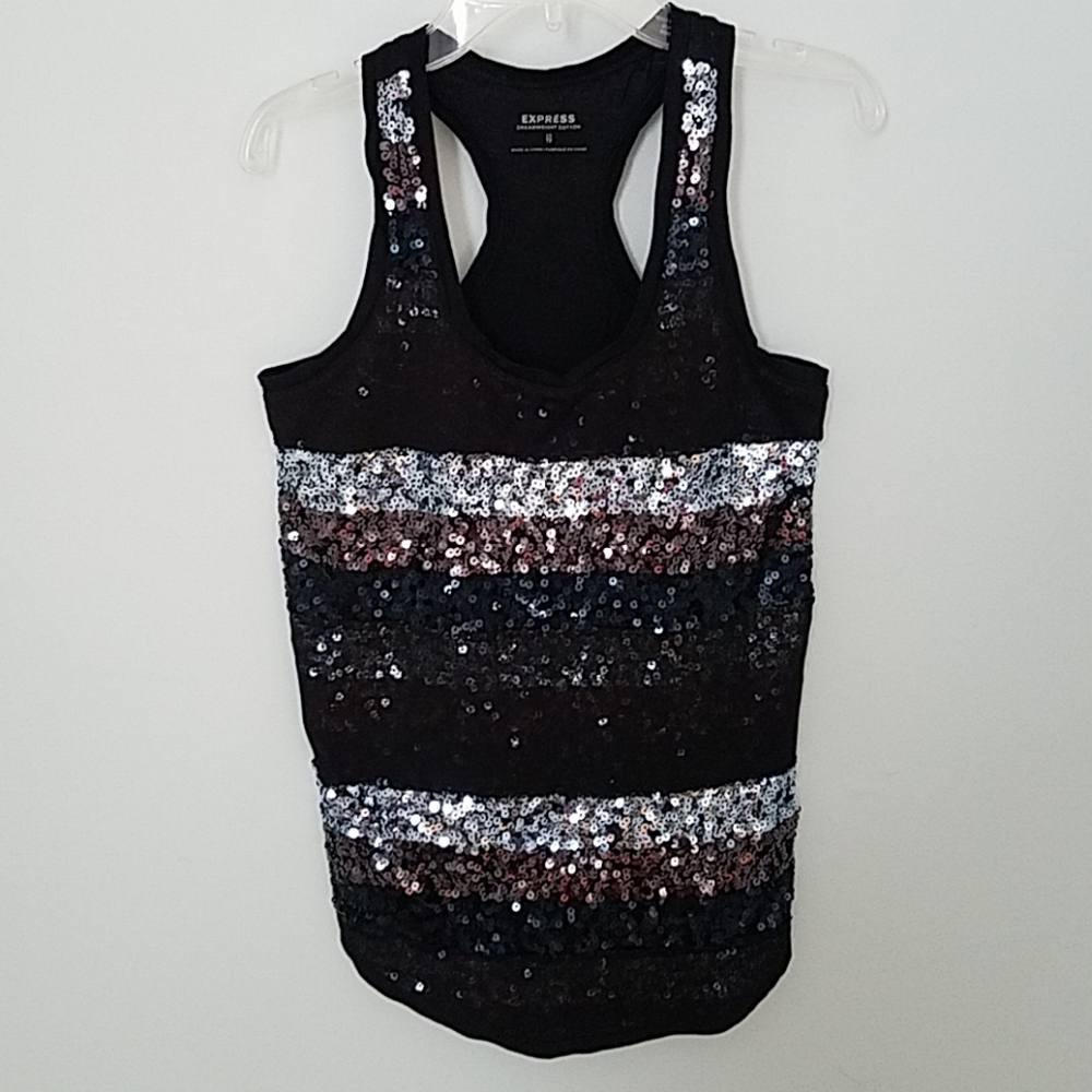 Express Women Sequin Front Racerback Tank